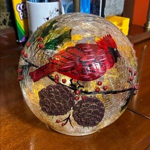 Crimson Cardinal Glass Globe by [Brand]